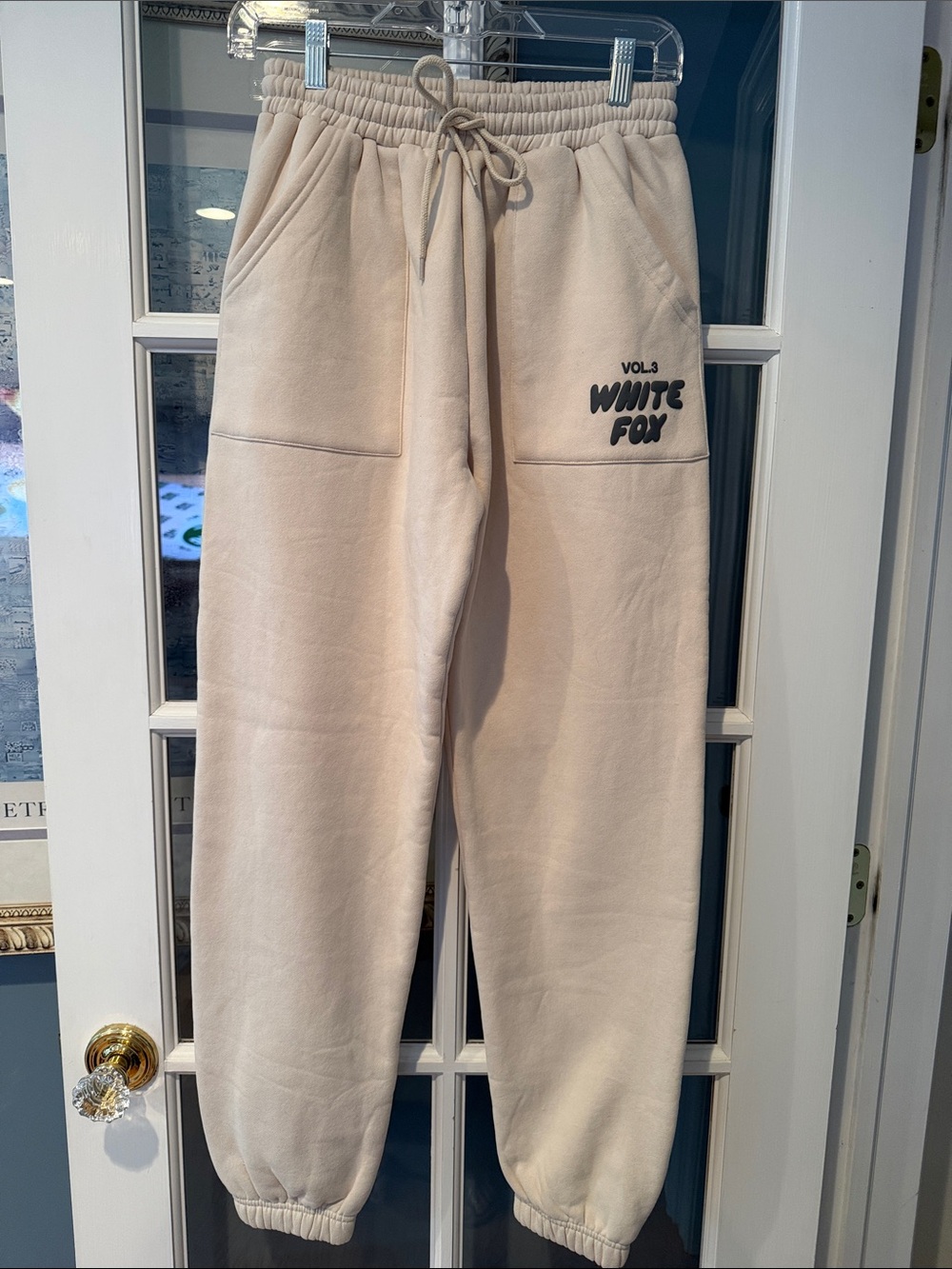 White Fox Boutique Cream Jogger Sweatpants